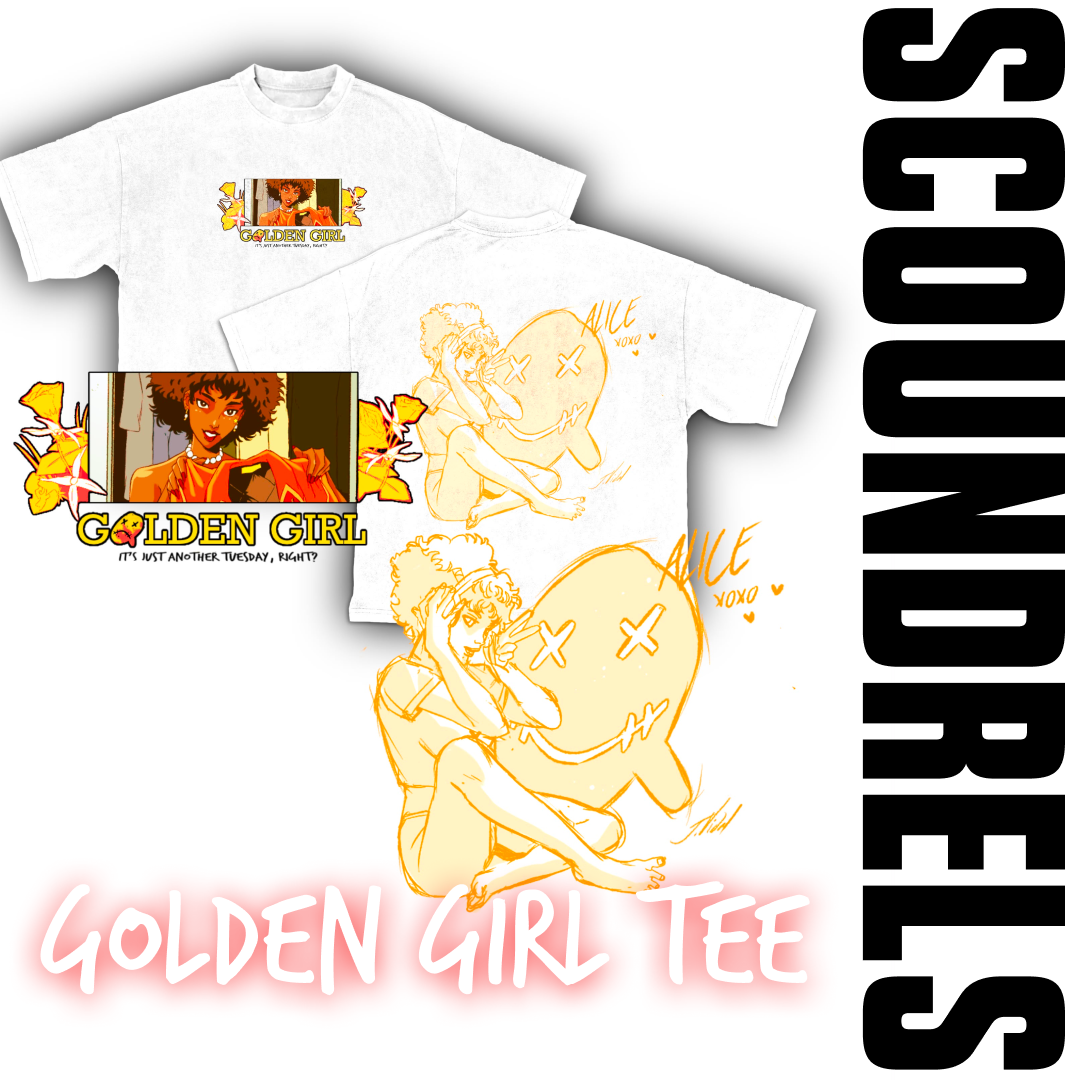 Golden Girl Tee — SCOUNDRELS series merchandise