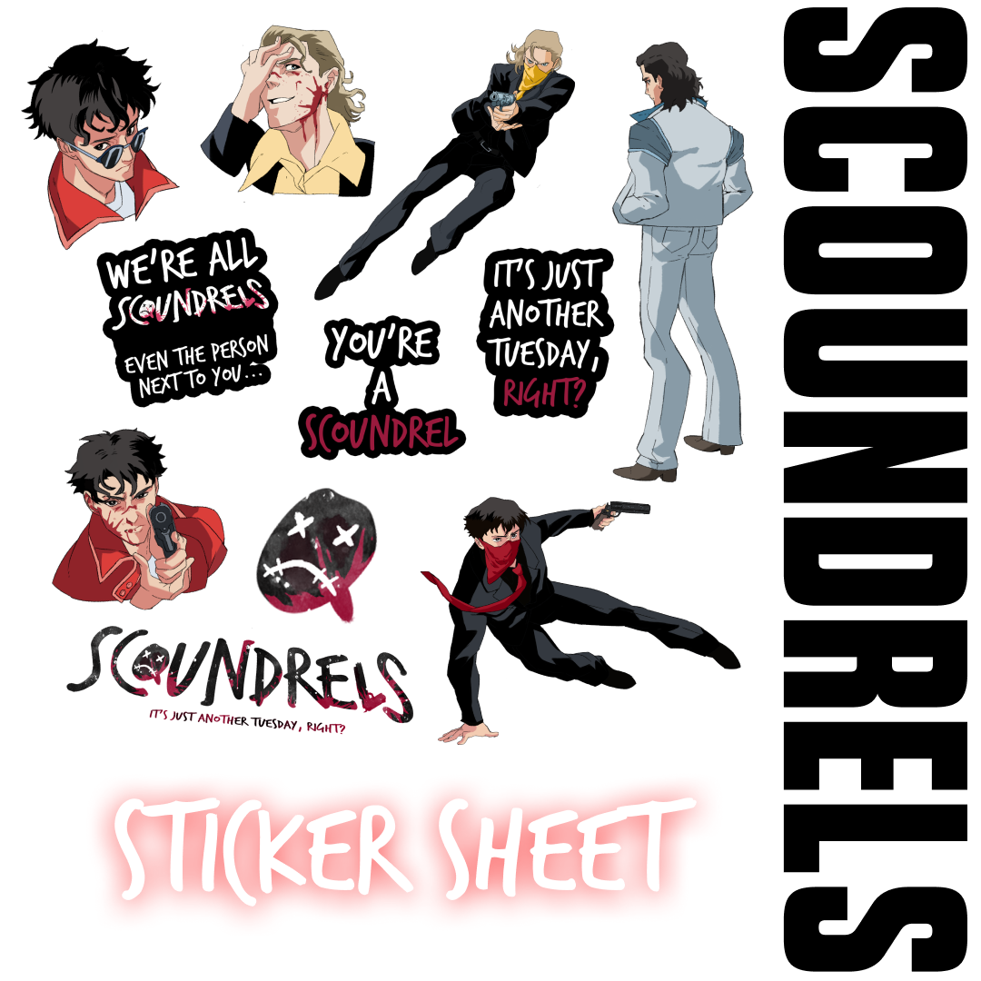 SCOUNDRELS Sticker Sheet — SCOUNDRELS series merchandise